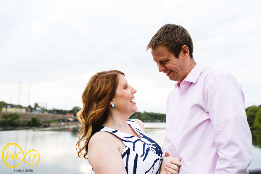 romantic engagement photos in Philadelphia along the Schuylkill River