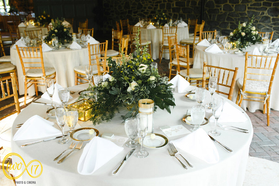 luscious spring garden wedding reception decor at The Carriage House in Rockwood Park. 