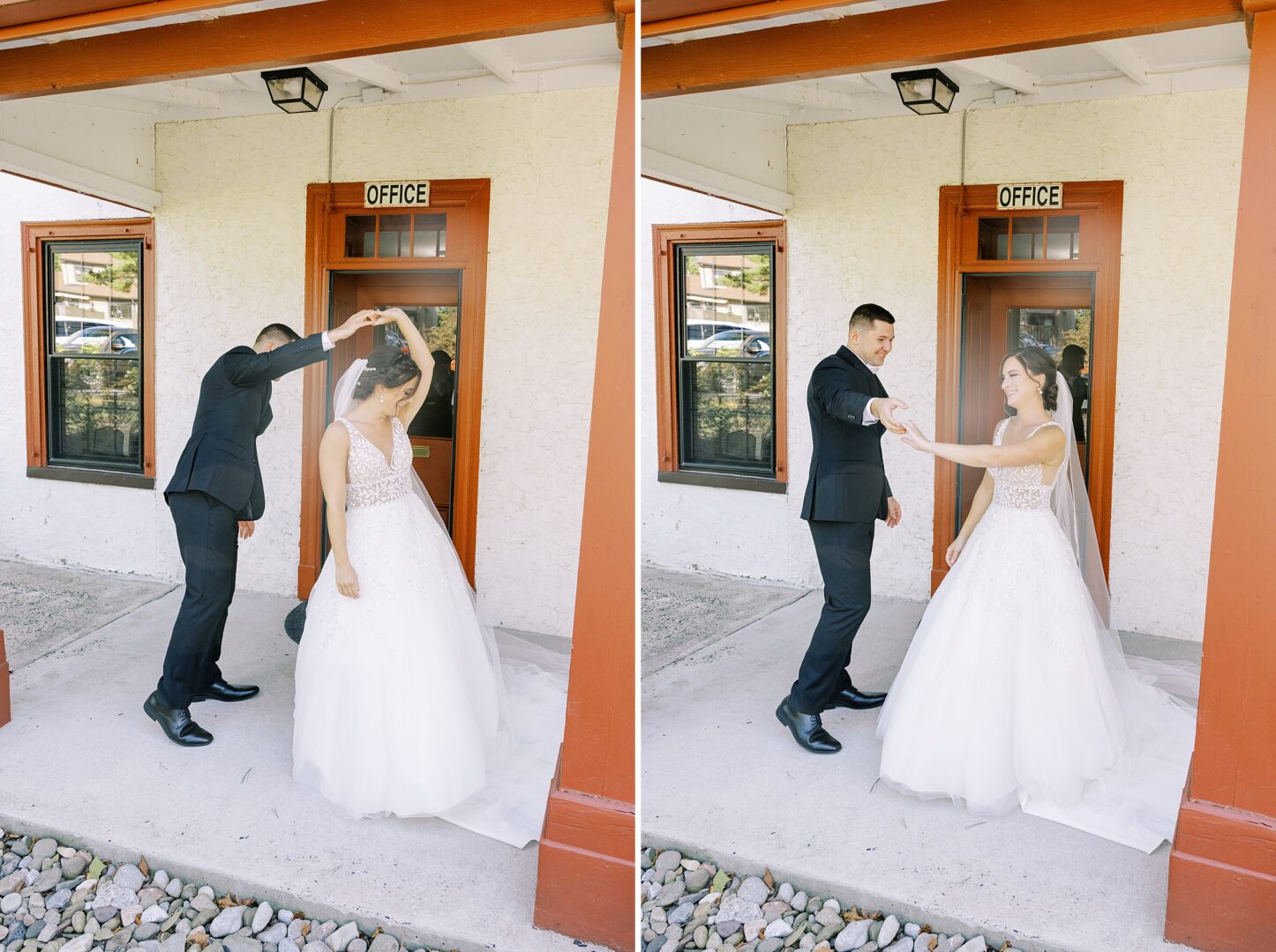 The first look on a wedding day in Philadelphia