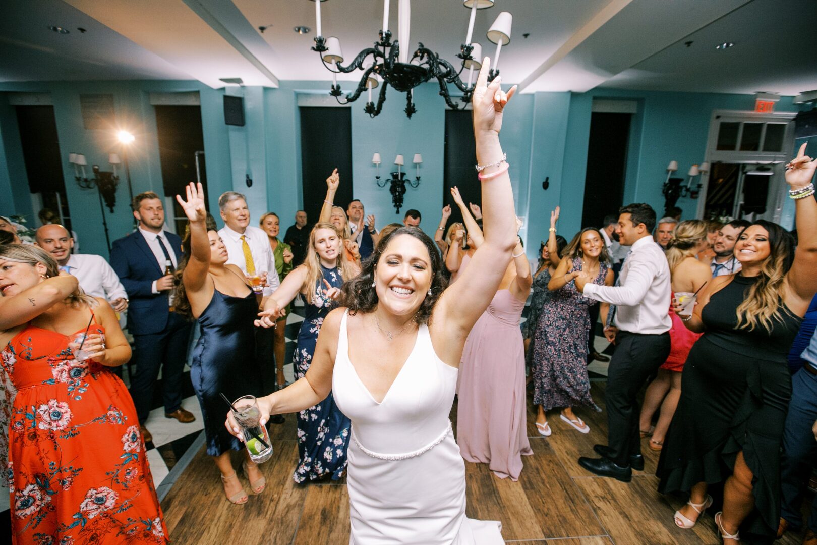 people dancing at a Cape May wedding reception.