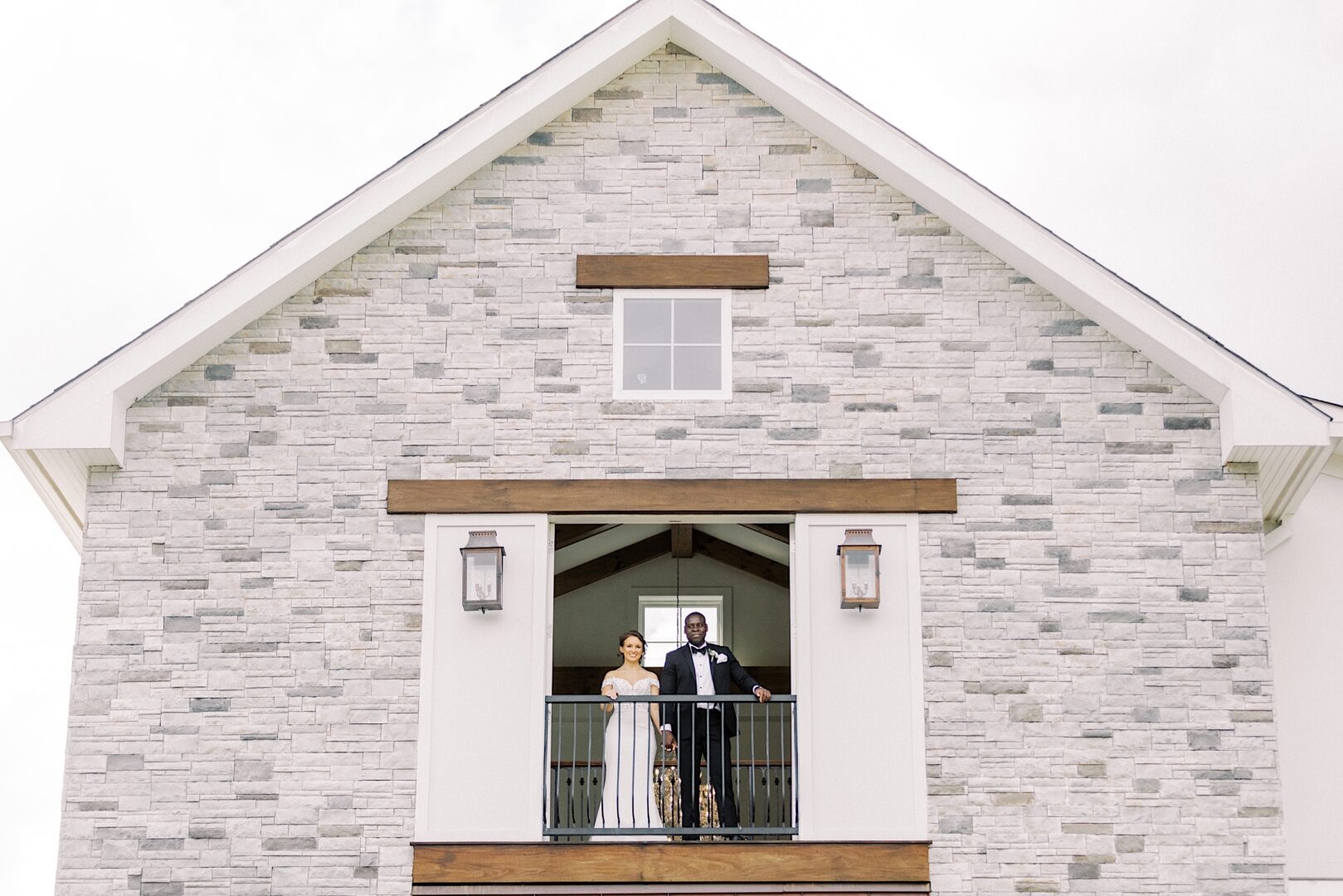 Bride and groom on their wedding day at Renault Winery.