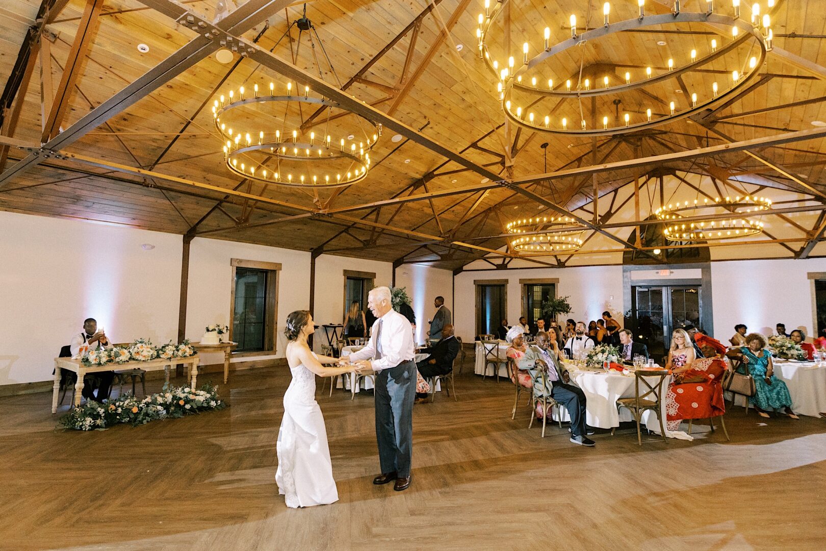 Father daughter dance on a wedding day in New Jersey.