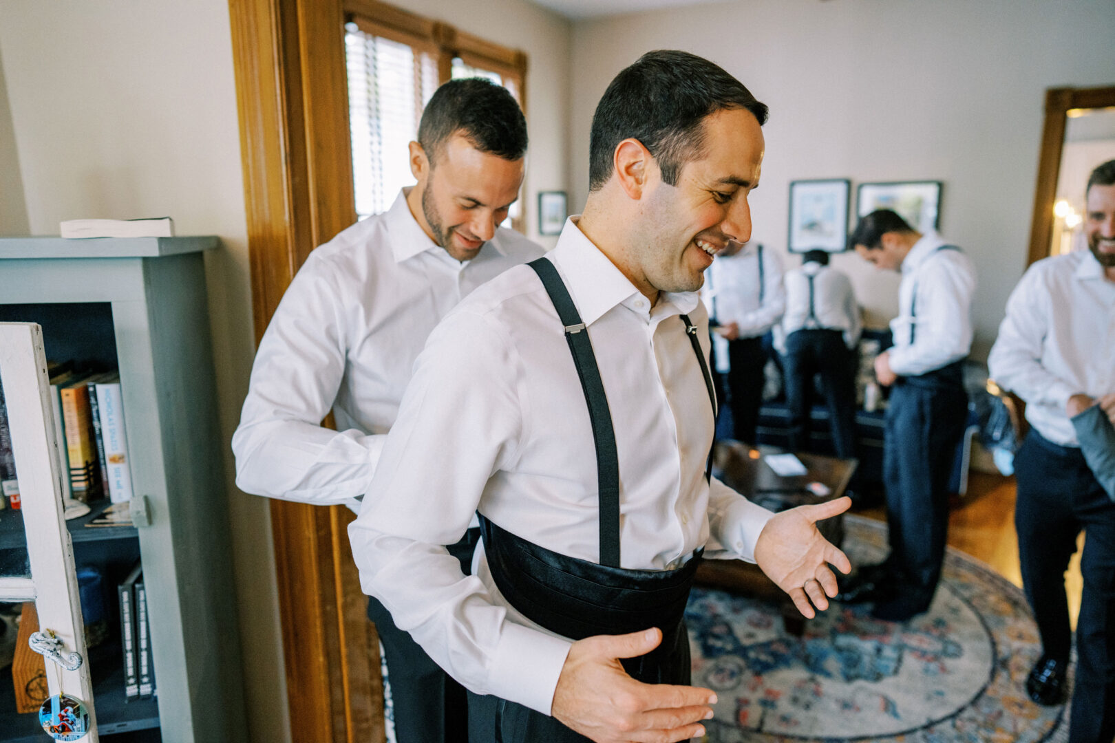 Getting dressed for a wedding day in Cape May.