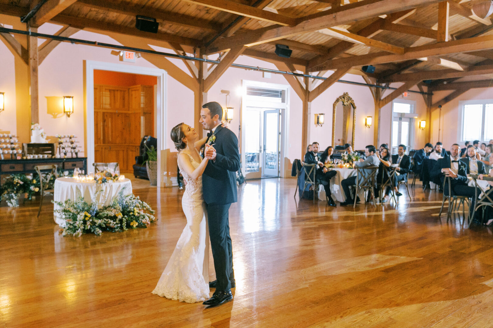 Bride and groom first dance in the Ballroom at Willow Creek Winery in Cape May, NJ.