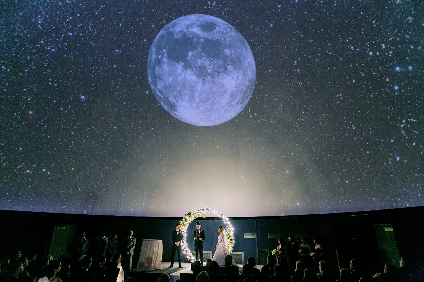 A planetarium wedding within the Franklin Institute in Philadelphia by Two17 Photo & Cinema