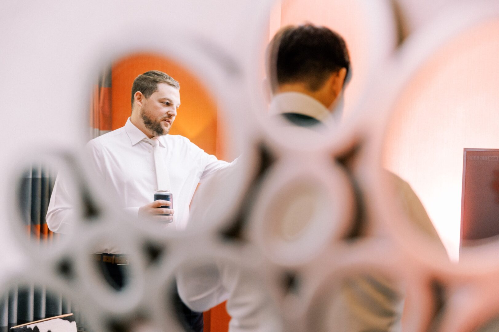 Groom and groomsmen getting ready for a private club wedding day in Philadelphia